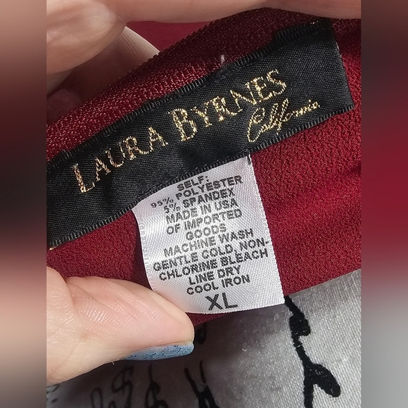 Laura Byrnes Women's Pin Up Lucrezia Day Swing Dress Maroon Size XL NWOT - Picture 7 of 11